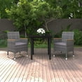 thumbnail image 1 of vidaXL 3 Piece Garden Dining Set with Cushions Poly Rattan and Glass, 1 of 4