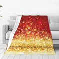 thumbnail image 1 of Fotbe Red Gold Glitter Manta de Franela Acolchonada con Estampado, Súper Suave y Esponjosa, Extra Grande para Sofá, Cama, Uso Todo el Año-80"x60", 1 of 7