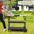 thumbnail image 4 of Patiojoy Outdoor Food Prep Cart Table 3-tier Mobile Serving Trolley with Adjustable Shelf Phone Stand Spice Rack Towel Rack Garage Rack, 4 of 10