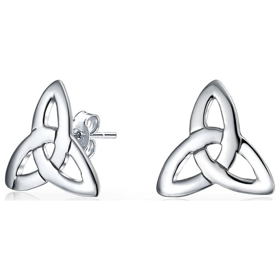 Bling Jewelry Womens Small Celtic Irish Love Knot Trinity Symbol Stud Earrings in Sterling Silver 7MM