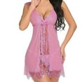 thumbnail image 2 of Tosmy Women's Lingerie Ladies Sexy Lace Sling Top Nightdress Deep V Front Open Lingerie Nightdress, 2 of 8