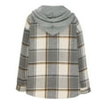 thumbnail image 4 of DYTTDG Women's Winter Casual Drawstring Hooded Jacket Long Sleeve Button Tweed Warm Top Great Gifts for Less, 4 of 6