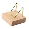 thumbnail image 2 of pitrice Display Stand Wooden Base Metal Arm Holder Cluster Crystal for Agate Gold Gold, 2 of 2
