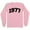 Pink, variant on 1977 College Style Long Sleeve Shirt Unisex Large White
