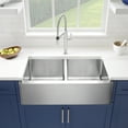 thumbnail image 4 of Quatrus R15 32" 50/50 Double Bowl Apron-Front Stainless Steel Farmhouse Sink, 4 of 4