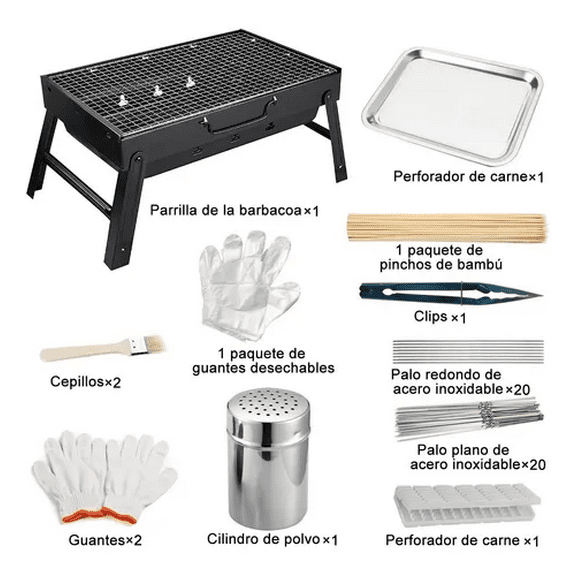 Asador A Carbón Portátil Malubero Tipo plegable