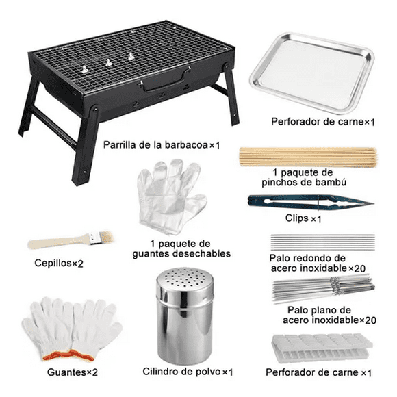 Asador A Carbón Portátil Malubero Tipo plegable