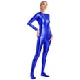 thumbnail image 3 of Sxiwei Women's One-Piece Gymnastics Leotard Spandex Zentai Unitard Body Suit Dancewear Jumpsuit Blue XXL, 3 of 7