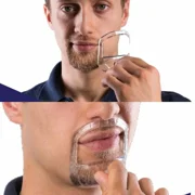 black  5Pcs/set Men Beard Styling Tool Men Beard Goatee Shaving Template Beard Shaving Face Care Modeling Grooming Gift for Husband