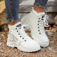 thumbnail image 5 of XIMIN Women's Chunky White Sneakers Plus Velvet New Versatile Warm High Top Boots Korean Style Winter Boots with Waterproof Artificial Leather and Fleece Lining Shoes, 5 of 7