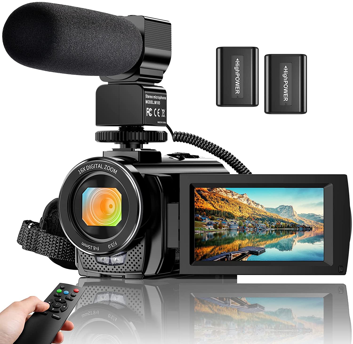 Digital Camera Vlogging Camera 2.7K 24MP Full HD Camera for YouTube 3.0 Inch 180 