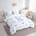 thumbnail image 2 of Manfei Kawaii Ribbon Bow Personalized Initial S Twin Bedding Sets 7-Piece for Girls,Romantic Geometric Plaid Bow Tie Bedding Comforter Set for Kids Teens,Lightweight Room Decor, 2 of 7