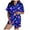 Blue, variant on Halloween Pajamas 2 Piece Pjs Set Pumpkin Ghost Print Short Sleeve Button Down Halloween Pjs Blue XL