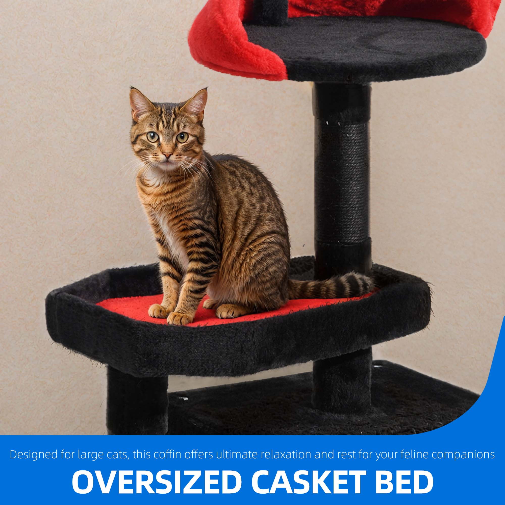 Uforic 38.5" Gothic Cat Tree ,Cat Scratching Posts Tower with Spider Hanging Ball, Scratching Post, Black Halloween