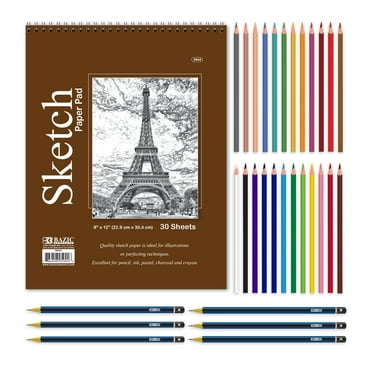BAZIC Artist Essentials Set for Drawing and Sketching, 9" X "12" for Adults Artists