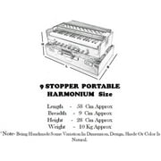 BINA Multifold Bellow 42 Keys 9 Stopper Portable Harmonium with 3½ Octaves Double Reed