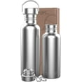 thumbnail image 3 of Triple Tree Uninsulated Single Walled 304 Stainless Steel Sports Leak Proof Water Bottle, Silver, 3 of 8