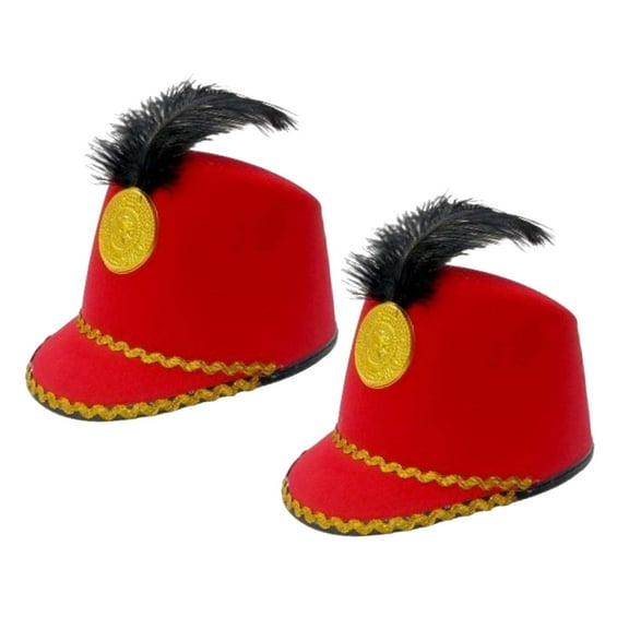 APLVFFZH 2X American Marching Band Hat with Feather for Stage Performance Party Dress up