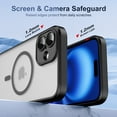thumbnail image 6 of for iPhone 16 Magnetic Phone Case, Flexible TPU Bumper Hard Translucent Back Slim Protective Case with Touchscreen Button Mag-Safe Charging Support for iPhone 16 Cover, Black, 6 of 9