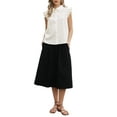 thumbnail image 2 of Floral Tops for Women's Summer Ruffle Cap Sleeve Button Down Dressy Casual Shirts XS White, 2 of 6