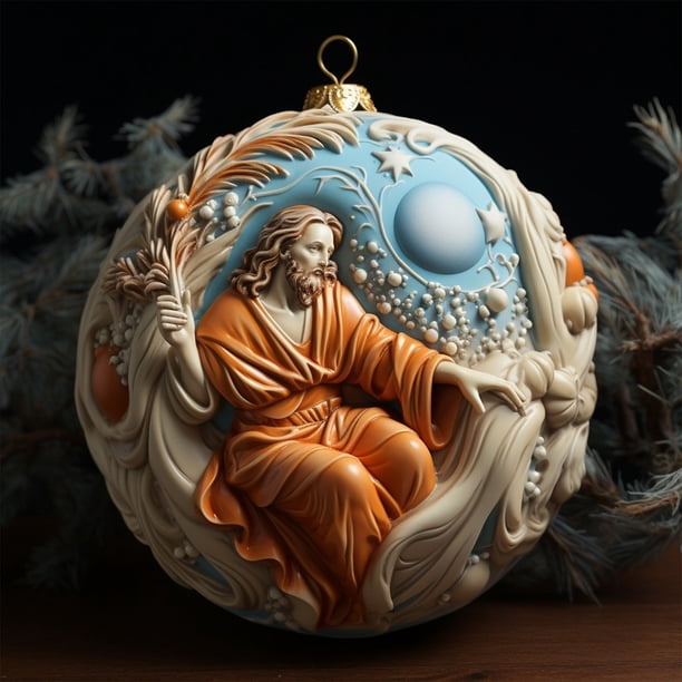 Fiudx Ofertas relámpago del día, solo en línea Adornos de la escena de la natividad Adornos para el árbol de Navidad Juego de adornos colgantes de nacimiento Regalos religiosos sagrados Regalos de la