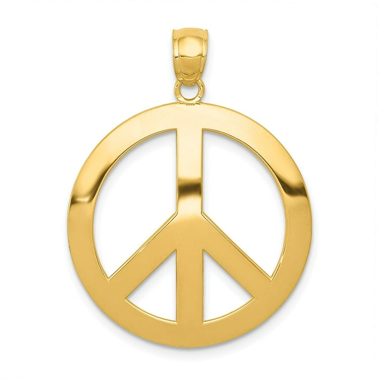 Peace Sign Medallion Adult Gold Peace Sign Medallion Adult Gold