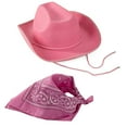 thumbnail image 3 of Aeromax Junior Cowboy Hat with Bandanna, Pink Sparkle, Youth, 3 of 8