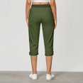 thumbnail image 3 of Aboser Womens Cargo Capris Lightweight Quick Dry Hiking Pants Summer Travel Capri Pants Casual High Waist Joggers Athletic Running Cropped Pants with Pockets, 3 of 7