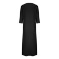 thumbnail image 6 of Besolor Maxi Dress for Women Trendy V Neck 3/4 Sleeve Casual Loose Split Flowy Fall Spring Long Dresses, 6 of 8