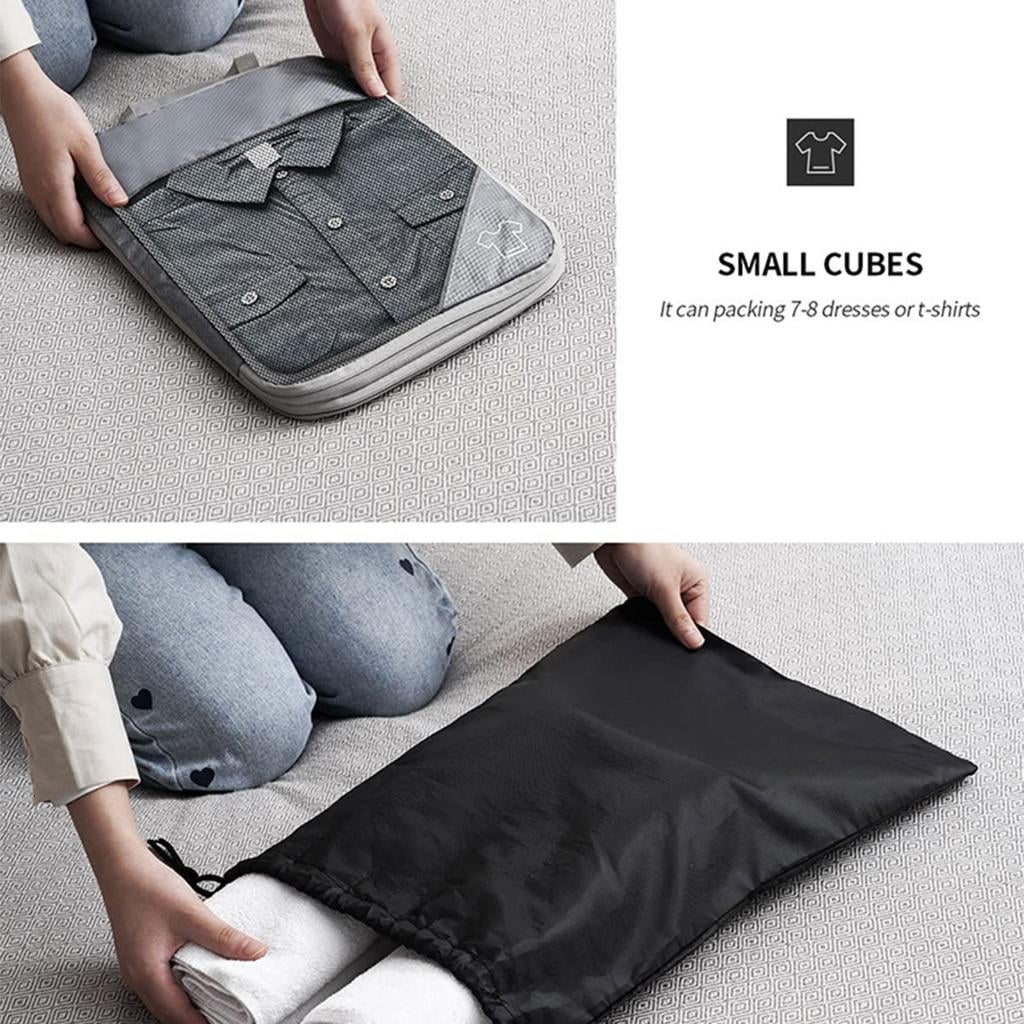 Compressed Packing Cubes Travel Storage Bag Set Mesh Visual Luggage Portable Lightweight Suitcase