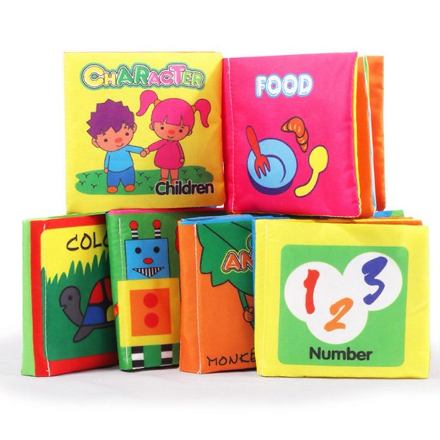6Pcs Baby Cloth Book Washable Kids Bath Books Funny Unbreakable Education Learning Toys Gifts for Toddlers