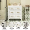thumbnail image 4 of 30'' Bathroom Vanity Solid Wood & MDF, Ceramic Sink Combo with 3 Drawers, Free Standing Storage Cabinet for Bathroom, Retro White, 4 of 7