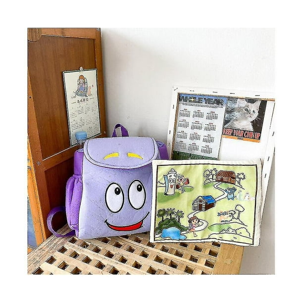 Dora The Explorer Purple Plush Backpack With Map Kids Toy School