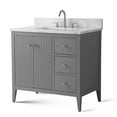 thumbnail image 5 of Vanity Art 36" Double Door Bathroom Vanity with Sink, Freestanding Storage Cabinet with Engineered Marble Top, Flip Down Tray, Drawer, and Shelf, 5 of 7