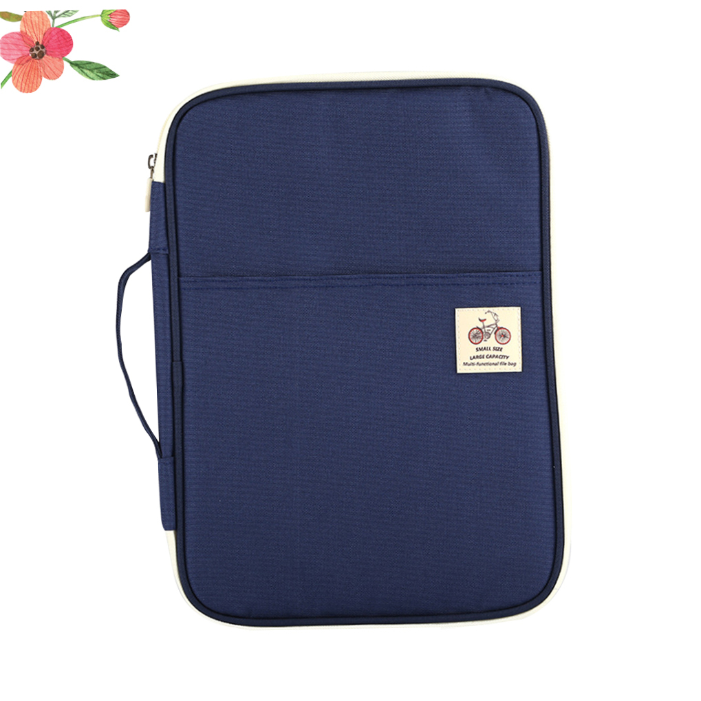 HONMEET Travel A4 Document Bag in Navy Waterproof Portfolio Organizer Business File Holder