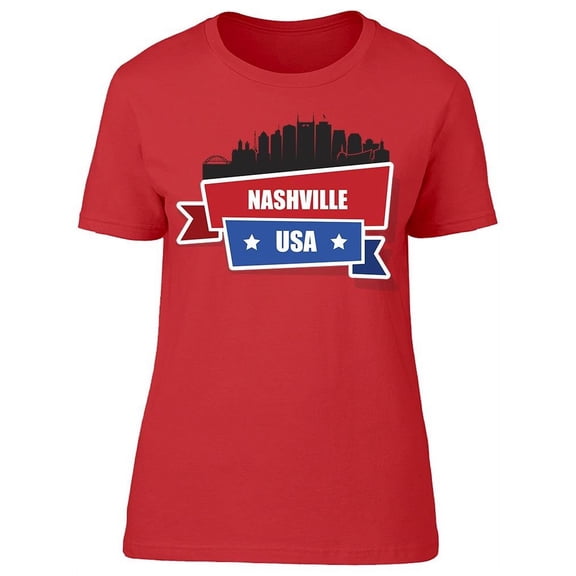 Nashville Skyline Usa T-Shirt Women -Image by Shutterstock, Female 3X-Large