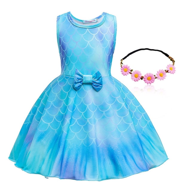 TSBB E98 Sirena Cosplay Disfraz Para Niñas Maquillaje Ropa De Fiesta Niños Halloween Princesa Ariel Vestir Traje De Los Vestido De