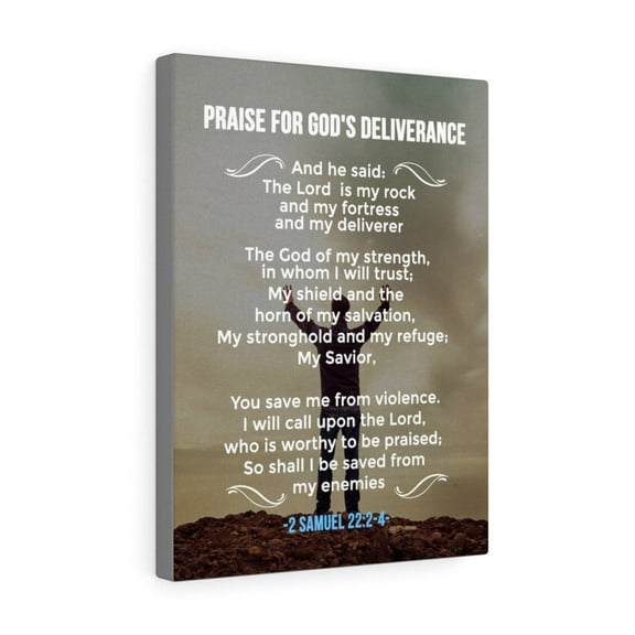 Scripture Walls  Praise For God's Deliverance 2 Samuel 22:24 Bible Verse Canvas Christian Wall Art Ready to Hang Unframed