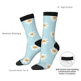 thumbnail image 4 of Gukieu Daisies Flowers Print Contrast Color Mid-calf Socks, Sweat-wicking Athletic Socks, Unisex Clothing Accessories, 4 of 6