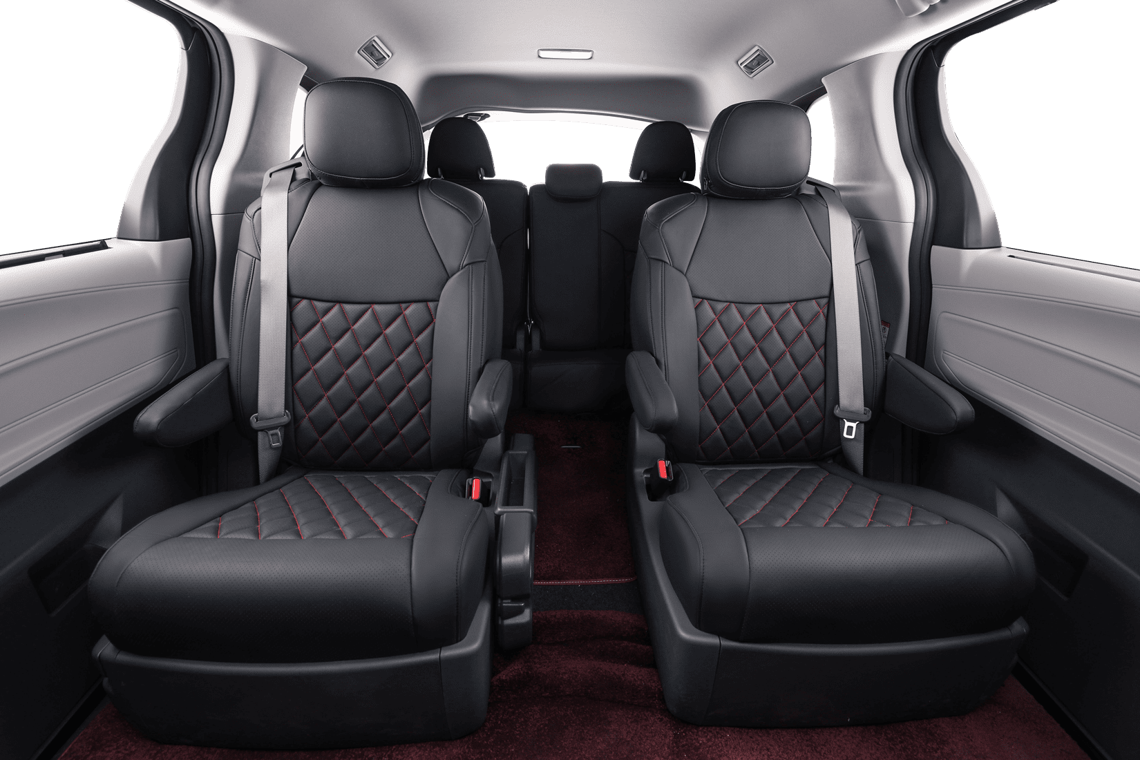 coverdream Sienna Car Seat Covers Custom Fit for 2011-2020 Toyota Sienna LE,XLE,Limited,L,XLE Premium,Limited Premium,7-Seater Leather Auto Seat Covers(Full Set,Black/Red)