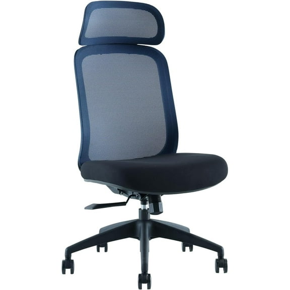 Seki Furniture 393451 Office Chair Desk Chair, Mesh, Navy, Headrest, Microphone