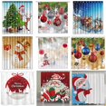 thumbnail image 2 of Cortina de ducha de Navidad con ganchos, cortina de baño de tela impermeable, decoración de baño de Navidad Feliz Sencillez, 2 of 5