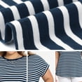 thumbnail image 5 of DARING DIVA Women's Plus Striped Raglan Sleeve Crew Neck T-Shirts Blouses 2X Navy Blue, 5 of 6