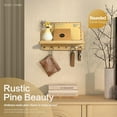 thumbnail image 4 of Rebee Vision Small Pine Wood Key Holder Wall Mount - Mini Key Holder for Wall with Shelf & 4 Hooks (Natural Wood, 11inch), 4 of 6