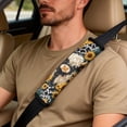 thumbnail image 5 of Xixirimido Breathable Car Seat Cover Set of 5 PU Leather Front Seats with Seat Belt & Console Covers Universal Fit Automotive Accessories, Sunflower Cowhide Highland Cattle, 5 of 8