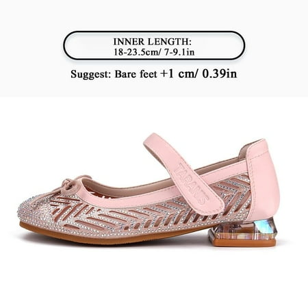 

TARANIS Girls Pink Silver Sandals Glitter Mary Jane Shoes Chunky Heel Princess Party School Performance Shoes For Kids/Little Kids/Baby Christmas Gifts Discount