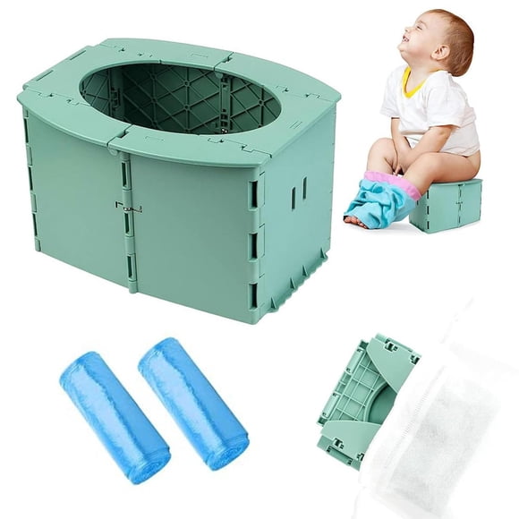 Orinal de viaje para niños, orinal portátil para viajes de niños, reutilizable portátil plegable par