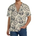 thumbnail image 1 of Fotbe Compass And Mountains In Bicycle Wheels Camisa Estampada de Manga Corta para Hombre, Casual de Verano, Estilo Playero, Sin Arrugas-Small, 1 of 5
