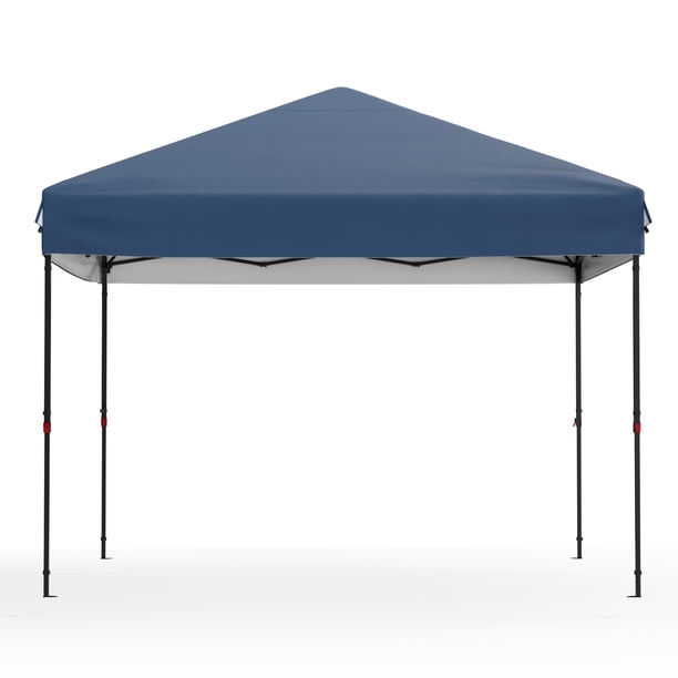 Carpa Plegable 3x3m – Protección UV – 1 Pared Lateral – Techo Oxford Plateado – Impermeable – Jardín, Picnic, Playa y Eventos Exteriores - Color azul