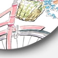 thumbnail image 2 of Designart 'Spring Bike Bouquet' Traditional Metal Circle Wall Art, 2 of 3